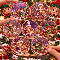 Pièce de monnaie commémorative de Noël personnalisée en cuivre pur 999 de 1 oz, décorée en relief 3D, imprimée UV, objet de collection, souvenir de vacances
