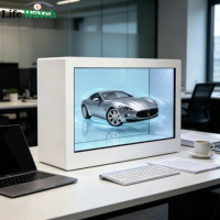 Vitrina LCD Transparente de 55 Pulgadas, Vitrina Holográfica 3D, Pantalla Táctil Holobox 4K para Museos, Centros Comerciales y Exhibiciones de Marcas