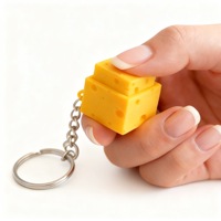 Porte-clés anti-stress ultra-mignon en plastique en forme de fromage, style clavier mécanique, design moderne et minimaliste, cadeau d'affaires