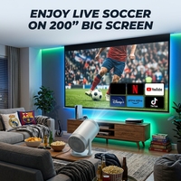 Nouveau projecteur intelligent Android 14 2026 avec support, compatible 4K, mini projecteur Pico pour home cinéma, vente en gros usine, personnalisation de projecteurs