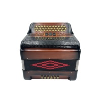 SEASOUND 34 Boutons 12 Bass 3 Registres Bois Flamme Corps Accordéon Instrument Noir Grill Or Boutons Acordeon JB3412C