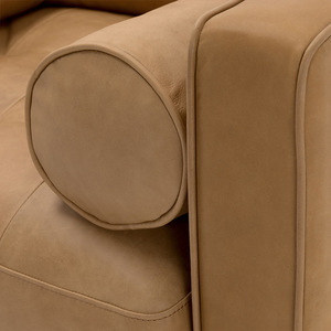Poltrona Lounge Moderna Minimalista <span class=keywords><strong>in</strong></span> <span class=keywords><strong>Pelle</strong></span> PU con Bracciolo Singolo, Divano Monoposto Marrone Vintage per Soggiorno di Piccoli Appartamenti - Product Image 2