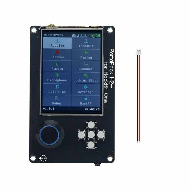 PortaPack H2 For HackRF One SDR 0.5ppm TCXO 1500mAhバッテリー3.2 