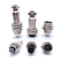 Conector Circular de Aviación Soulin GX12 de 7 Pines, Latón con Clasificación IP68, Bañado en Estaño/Plata, para Cable de Control Eléctrico Automotriz
