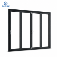Porte coulissante pliante en aluminium à rupture de pont thermique série 80, robuste, moderne, insonorisée et épaissie, pour usage commercial et résidentiel