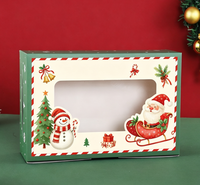 Boîte cadeau de Noël vide rouge/verte pour emballer des bonbons, des biscuits, en carton blanc, boîte cadeau créative
