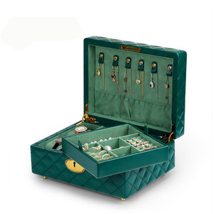 emerald green luxury necklace box birthday wedding gift box double-layer jewelry case jewelry storage box