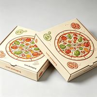 Anpassbare Quadratische Pizzabox Umweltfreundliche Recycelte Papier-Takeout-Verpackung Lebensmittelechte Wellpappe-Kraftbox Großhandel