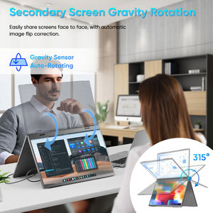 מסך תצוגה נייד כפול או משולש 14 אינץ '1080p עם לוח השפתיים USB-C צג חיצוני הניתן להגדלה - Product Image 6