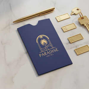 Geprefeld logo folie-stempel mini envelop kaarthouder hotel sleutelkaart mini luxe papieren houder zak envelop kaarthouder voor kamersleutel - Product Image 1