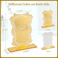 Numéros de table de mariage personnalisables en acrylique doré effet miroir avec support – Décoration de signalétique de mariage de luxe pour cadeaux promotionnels