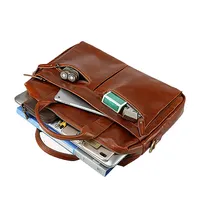 กระเป๋าเอกสารใส่แล็ปท็อปหนังแนววินเทจสีน้ำตาล15นิ้ว,กระเป๋าใส่เอกสารคอมพิวเตอร์สะพายไหล่นักธุรกิจกระเป๋าเดินทางกระเป๋าเอกสารกันน้ำแฮนด์เมด
