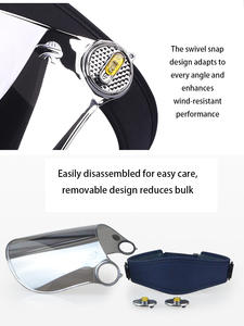 ALLCH 定制徽标全脸帽子眼镜头盔遮阳帽可调节 PC 镜片防紫外线 UPF>50 适合骑行沙滩男女通用户外 - Product Image 5