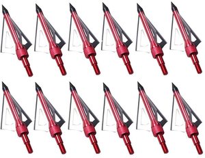 Pg1archery 12 Gói 3 Cố Định Lưỡi Bắn Cung Săn Bắn Broadheads Hạt 100 Với Trường Hợp Mũi Tên Đầu Vít Trong Lời Khuyên Nỏ Màu Đỏ - Product Image 5