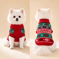 Pull de Noël pour chien, ensemble deux pièces chaud en polyester pour petits et moyens chiens et chats