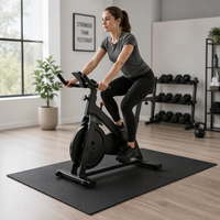 Tapis de sol pour vélo d'exercice de centre de fitness, mousse PVC anti-vibration et anti-bruit pour équipement