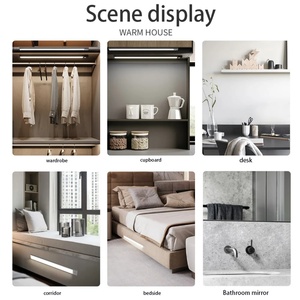 Lumière sous-armoire LED avec détecteur de mouvement, veilleuse fine, rechargeable par USB, lampes à intensité variable, éclairage pour armoire de cuisine, chambre à coucher, placard - Product Image 6