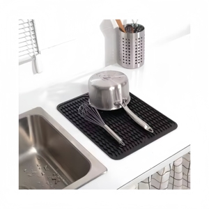 Modern Style and Fashionable Corrugated Pattern With Drain <b>Silicone</b> <b>Pad</b> for Kitchen Supplies Durable <b>Silicone</b> Dish Drainer <b>Pad</b> - Product Image 2