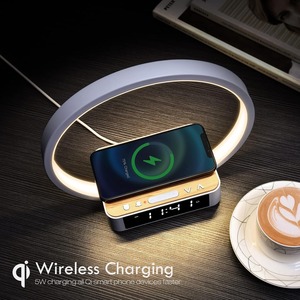 Lampe de chevet à commande tactile <span class=keywords><strong>avec</strong></span> <span class=keywords><strong>réveil</strong></span> et lampe de bureau à LED à chargement sans fil <span class=keywords><strong>avec</strong></span> lumière de <span class=keywords><strong>réveil</strong></span> de qualité 3 - Product Image 5