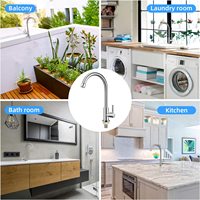 Robinet d'eau froide pour cuisine, uniquement en nickel brossé, acier inoxydable 304, poignée unique, trou unique, robinet d'évier à arc haut, eau froide