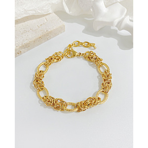 Nuovo gioiello di moda personalizzato hip hop 18K oro acciaio inossidabile bracciale donna - Product Image 4