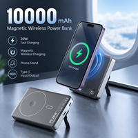 Batterie externe Li-Polymère de haute qualité 10000 mAh avec support de téléphone en alliage d'aluminium et charge magnétique 20W pour téléphone