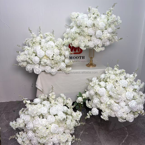 การจัดลูกบอลดอกไม้สีขาวเรียบงานแฮนด์เมดการจัดงานแต่งงานการตกแต่งกลางโต๊ะด้วยดอกไม้ประดิษฐ์รวม - Product Image 2