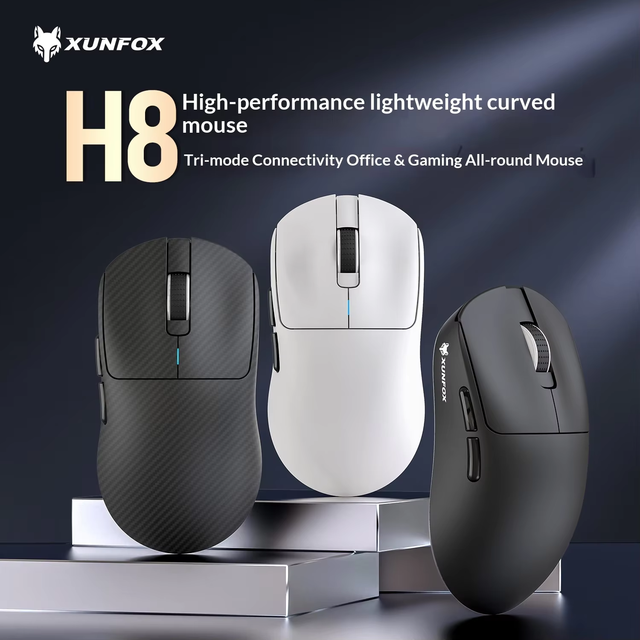 Ergonomic Design H8 Gaming Mouse-Lightweight USB Receiver Type-C Cable Programmable Buttons LED Backlit PAW3311 Sensor PC/Laptop