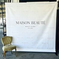 Ensemble de nappe et de bannière personnalisés pour salon professionnel, bannière avec logo en couleur, support réglable, jupe de table anti-plis incluse