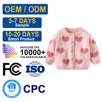 Pull tricoté décontracté à col rond pour femmes et enfants, avec manches longues et motif cœur, idéal pour l'hiver – OEM/ODM