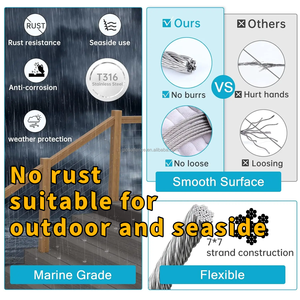 Reilbu J ngoài trời dễ dàng cài đặt không gỉ bài boong ban công lan can lan can Cáp - Product Image 6