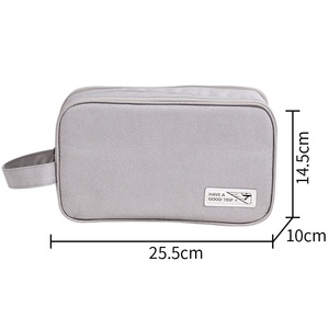 Sac de toilette personnalisé avec logo pour hommes et femmes, organiseur de voyage, sac de rangement pour maquillage, sac de toilette uni avec poignée - Product Image 5