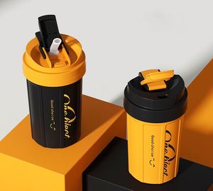 New Stainless Steel <b>Mug</b> with Lid - Coffee Cup - Portable Office Water Cup 450ml - Product Image 3