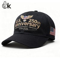 Cappellino da Baseball regolabile con ricamo 3D per 250 ° anniversario cappellini da Baseball con Design in cotone con logo