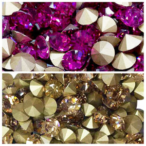 Original d'Autriche Stellux <span class=keywords><strong>Chaton</strong></span> <span class=keywords><strong>Art</strong></span>. A193 Cristal Rond Pierre Point Dos Cristal Strass Coldfix Gem Strass - Product Image 5