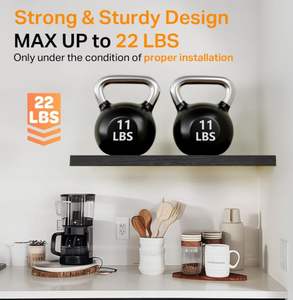 منتجات رائجة: أرفف خشبية ريفية معلقة على الحائط، أرفف خشبية عائمة للحائط لغرفة المعيشة والمطبخ والحمام - Product Image 4