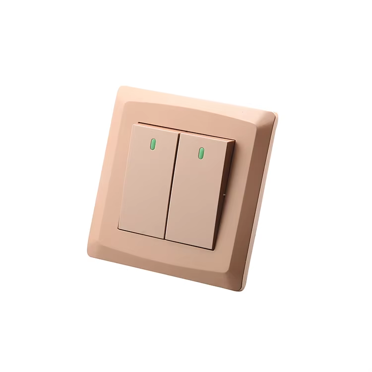 VNX High Quality Gold UK Standard 10A 250V Fashion Deceny Wall Switch Single Double Switch