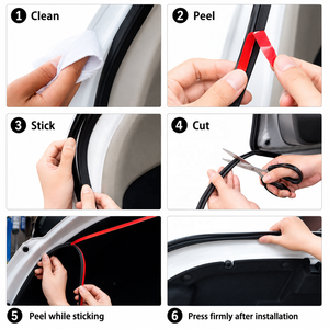 <span class=keywords><strong>Bande</strong></span> d'étanchéité auto-adhésive de 6 m pour vitres de <span class=keywords><strong>voiture</strong></span> et camion, isolation phonique et anti-bruit, vente en gros - Product Image 5