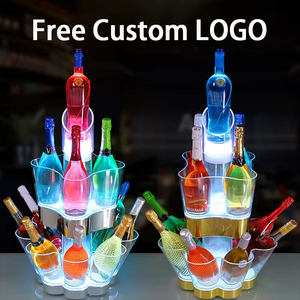 Cubo de Hielo LED Iluminado de Acrílico de Doble Capa, Recargable, Luminoso, para Fiestas, Venta al por Mayor de Fábrica, Estilo Art Deco - Product Image 4