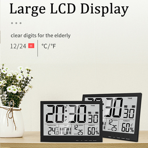 EMAF Reloj de Pared con Calendario, Estación Meteorológica Digital, Temperatura y Humedad, Despertador, Dormitorio y Oficina, OEM - Product Image 3