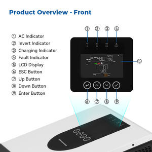 KUNGF Inverter surya 6KW, Kit Inverter <span class=keywords><strong>Panel</strong></span> surya hibrida 48V baterai dengan Inverter gelombang sinus murni fase tunggal ganda - Product Image 3