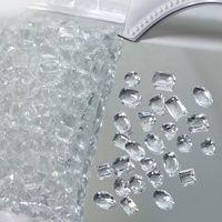 Paso Sico Cut 500 Cristaux de verre blanc glacier transparents à fond pointu, taille diamant, forme goutte d'eau, pour nail art