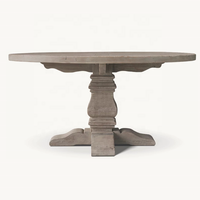 Ensemble table à manger en bois massif design américain avec 4 chaises Table à manger ronde en bois ronde