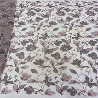 Tissu de dentelle haut de gamme pour robe, brodé de perles tubulaires et de paillettes exquises, à effet tridimensionnel, pour l'industrie de la broderie