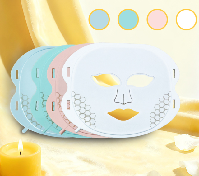 Led Red Light Facial Beauty Mask 4 Color Led Face Mask Light Therapy With 630nm 850nm Wavelength Red Light Therapy Led Face Mask