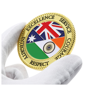 Fabricant de pièces commémoratives : Pièce de monnaie commémorative en métal émaillée personnalisée, procédé de moulage sous pression, style traditionnel, pièce de défi - Product Image 1