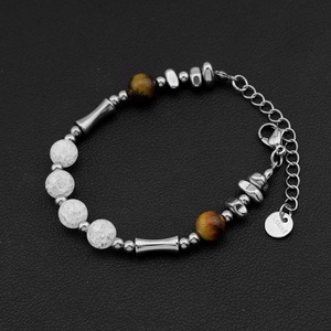 New Vintage Simple Popular Design Handmade Pearl <b>Beaded</b> <b>Bracelet</b> Titanium Steel Light Luxury Unisex's <b>Bracelets</b> Fashion Jewelry - Product Image 3