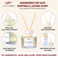Diffuseur de parfum LOVALI HOME au jasmin pur 120ml, parfum d'ambiance de luxe, arôme floral, senteur thé, longue durée, vente en gros