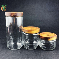 300ml 500ml 1000ml récipient de stockage en verre borosilicaté étanche à l'air pot couvercle en bambou pour la cuisine pour le stockage des épices bonbons pâtes alimentaires