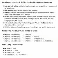 Connecteur circulaire autobloquant Sinztion série K à 90 degrés, coudé, push-pull, étanche FHG, prise aviation personnalisable